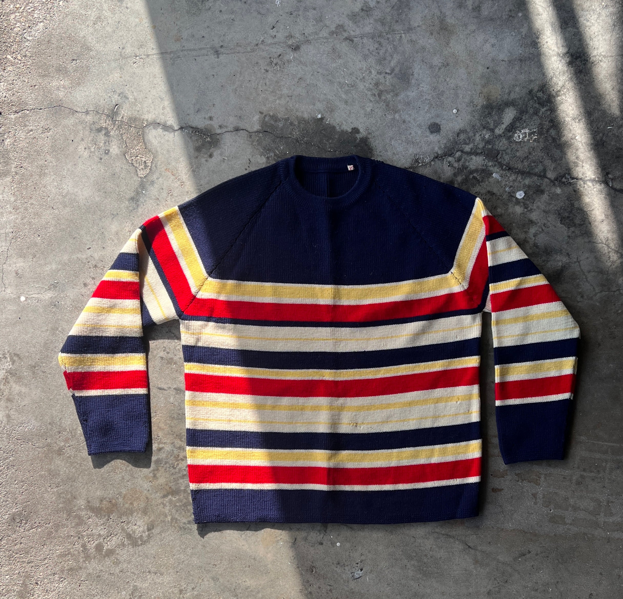 1960s Striped Wool Sweater M