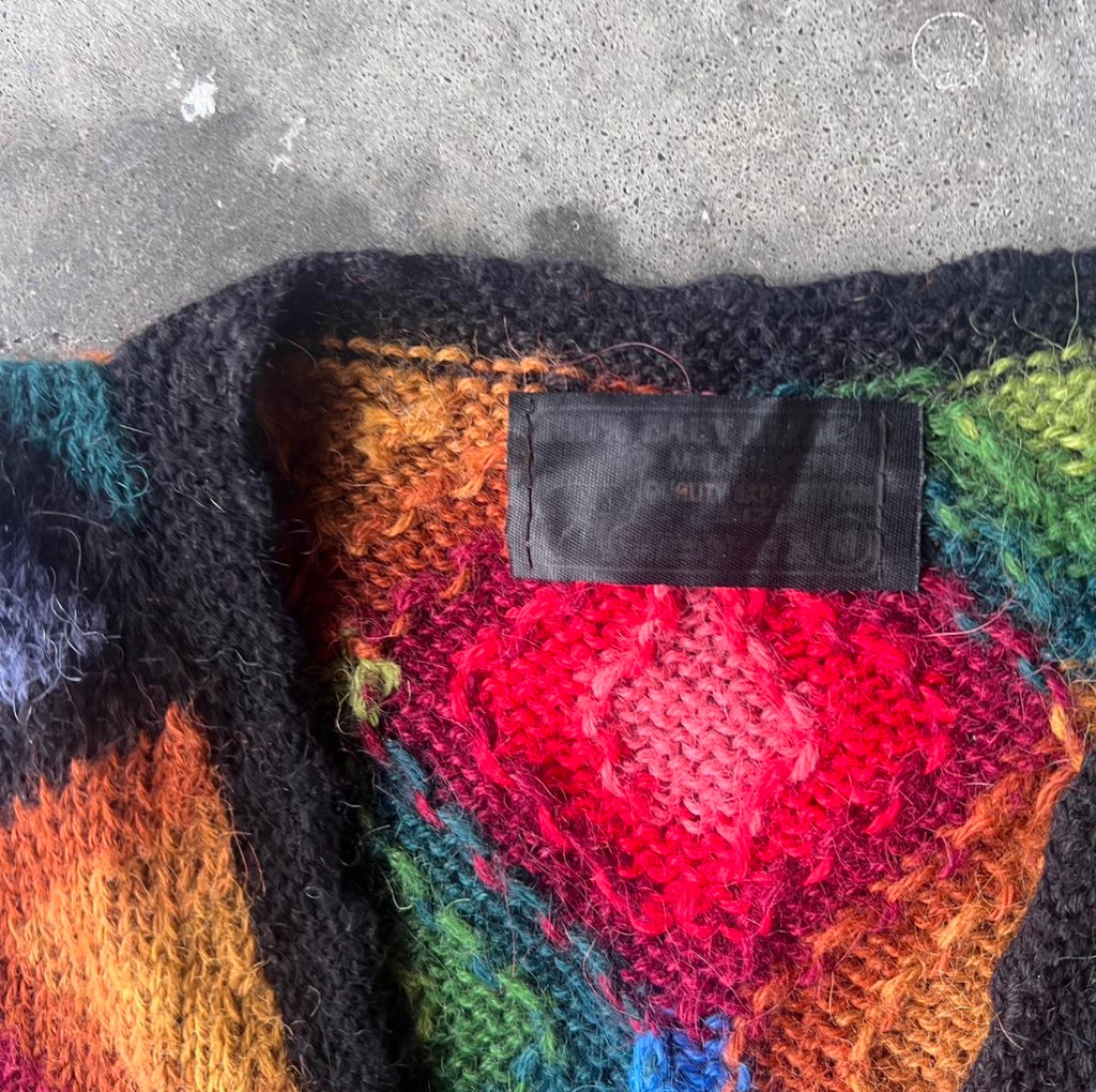 1980s Colorful Soft Alpaca Wool Vest M