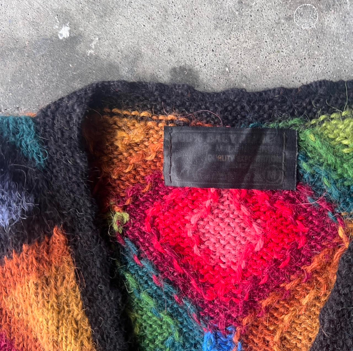 1980s Colorful Soft Alpaca Wool Vest M