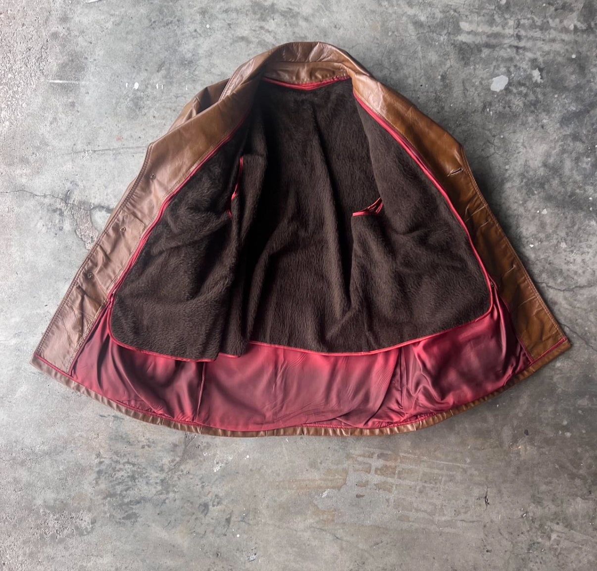 1960s Brown Leather Jacket L