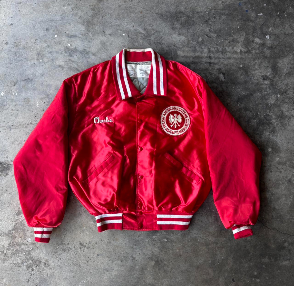 1980s Red Varsity Jacker M
